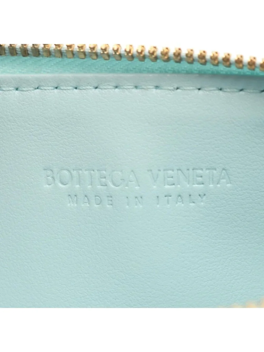 Bottega Veneta Pouch Intrecciato with Hand Strap Light Blue Leather